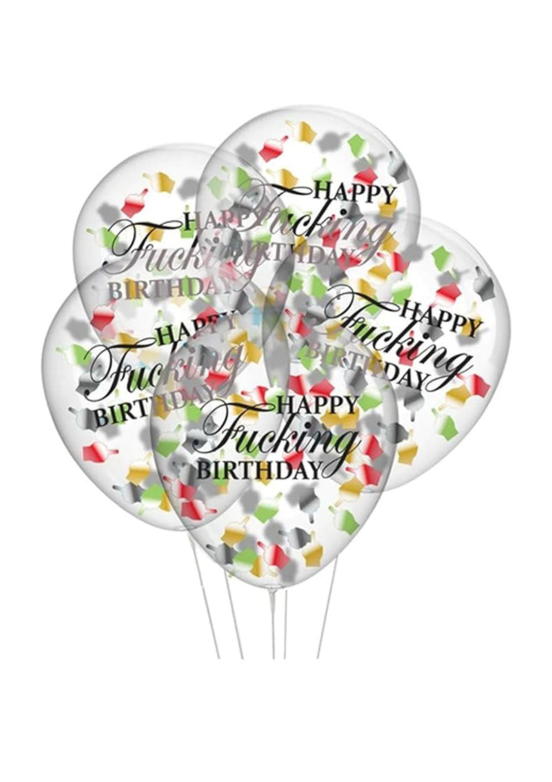 Happy F'n Birthday Confetti Balloons