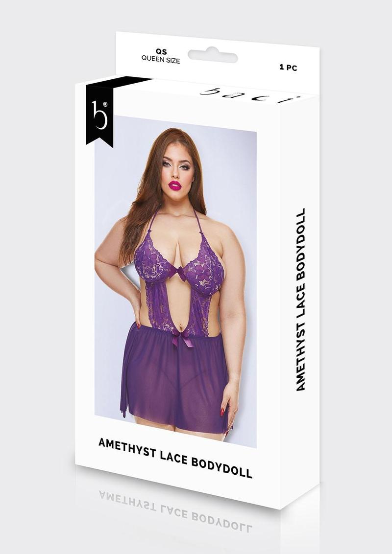 Amethyst Lace Babydoll-Purple-Q