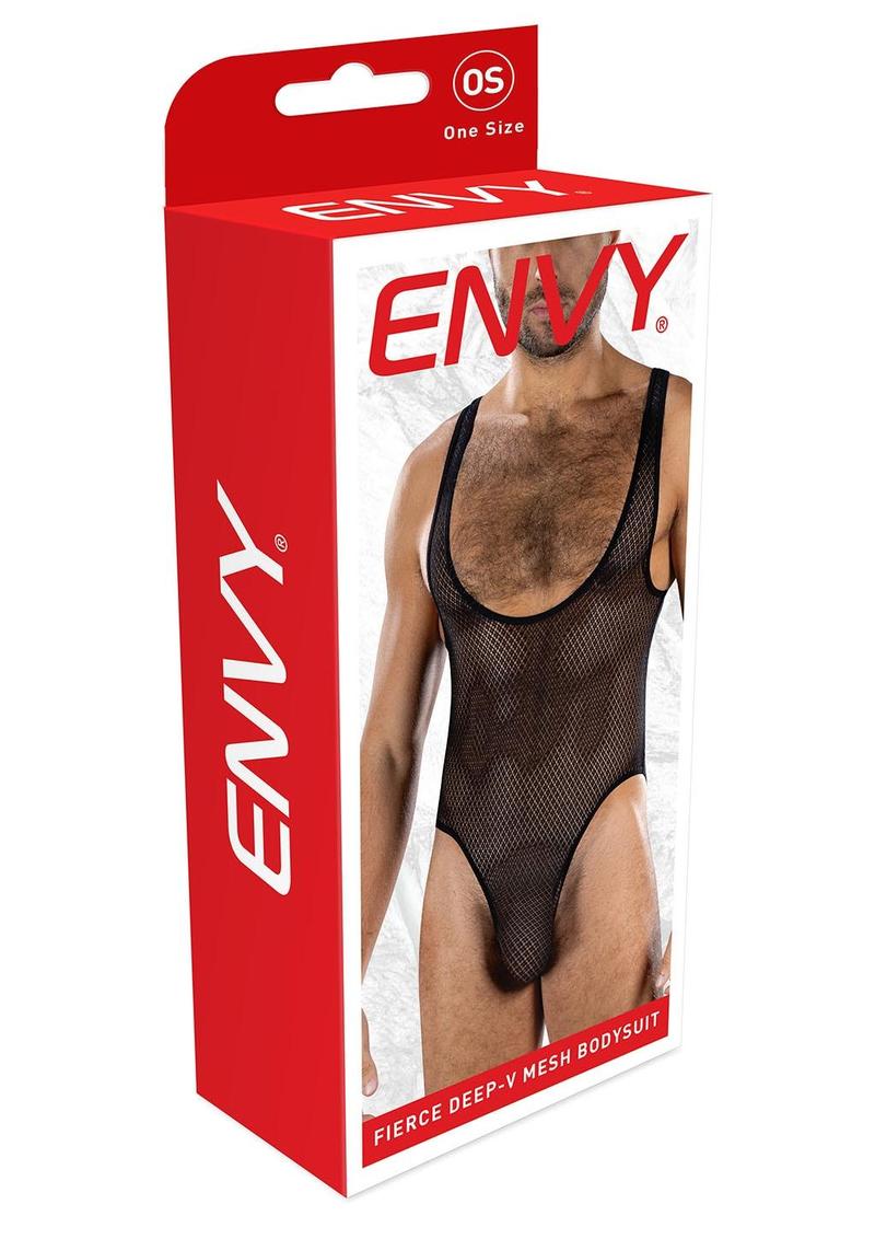 Fierce Deep-V Mesh Bodysuit