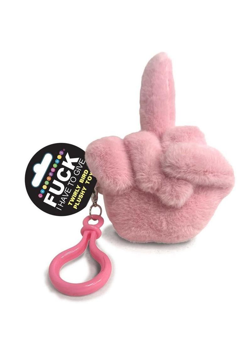 Fucks to Give Twirly Bird Plushy Keychain Charm - Pink