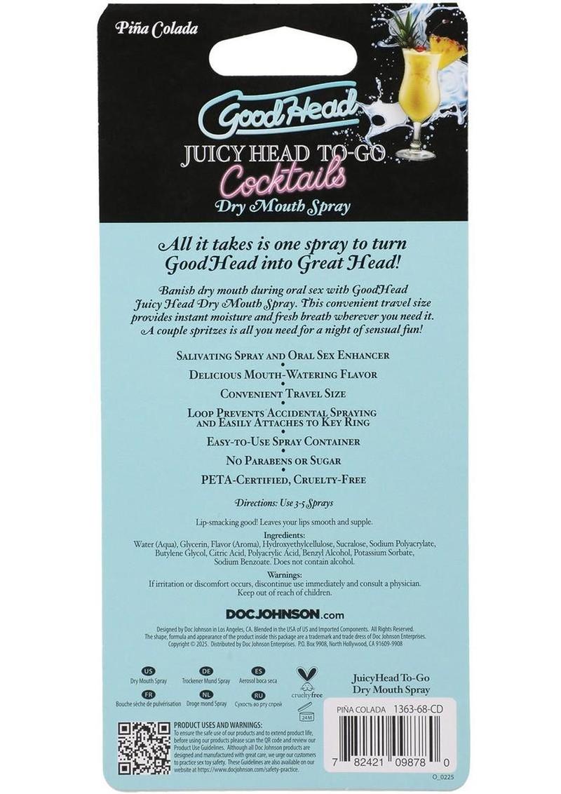 Goodhead Juicy Head Cocktails Dry Mouth Spray To-Go Pina Colada