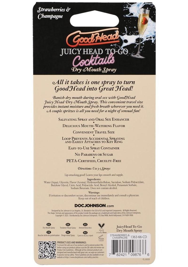 Goodhead Juicy Head Cocktails Dry Mouth Spray To-Go Strawberries and Champagne