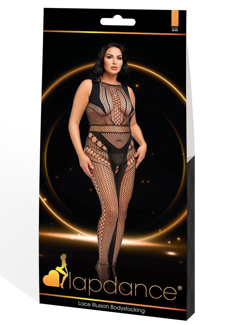 Lace Illusion Bodystocking-Blk-Q
