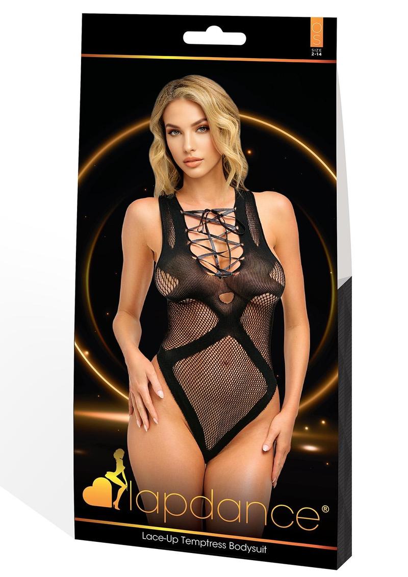 Lace-Up Temptress Bodysuit-Blk-Os