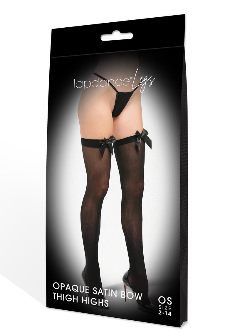 Lapdance Legs Opaque Thigh Highs Bow-Os
