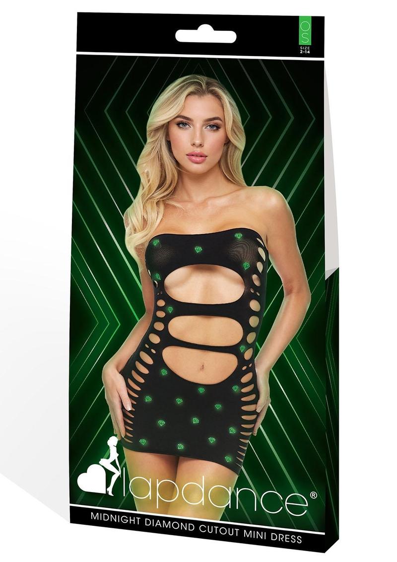 Midnight Diamond Cutout Minidress-Glow In The Dark-Os