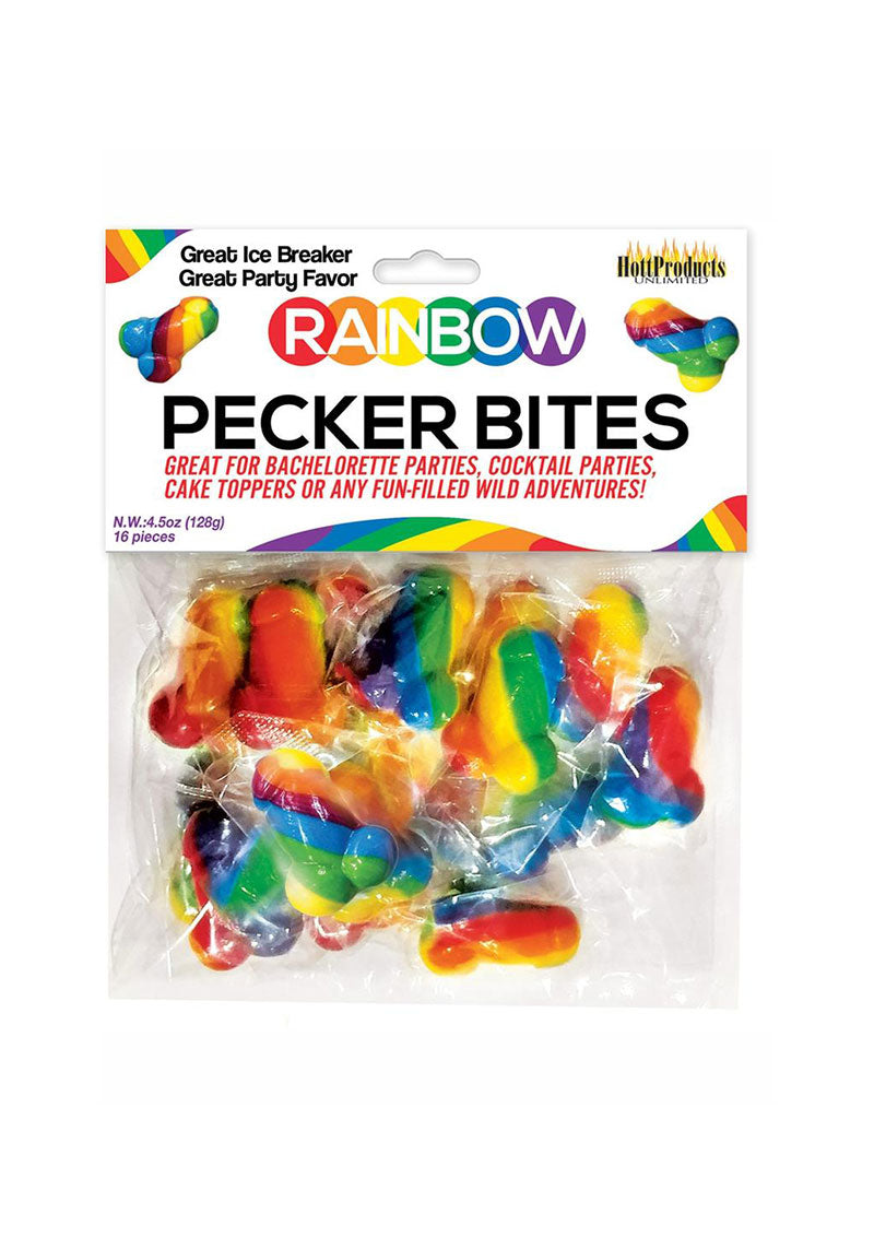 Rainbow Pecker Bites Hard Candy - 16 Count