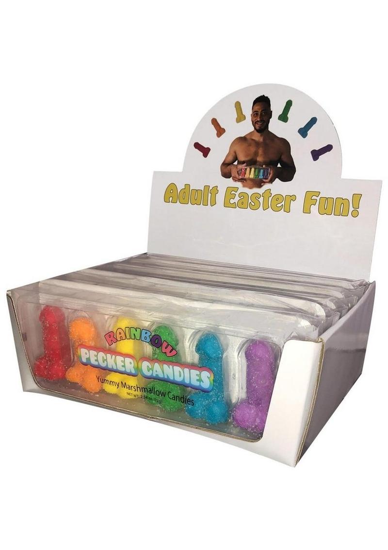Rainbow Pecker Marshmallow Candies (6 Per Pack) - Assorted Flavors