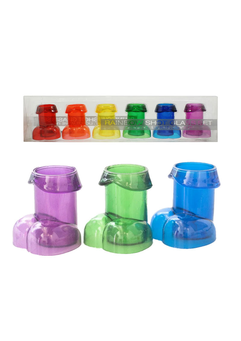 Rainbow Pecker Shot Glass Set