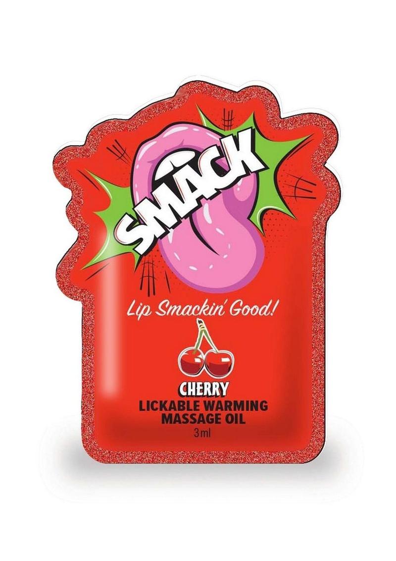 Smack Warming and Lickable Massage Oil 3ml Pouch (Case Of 48) - Cherry