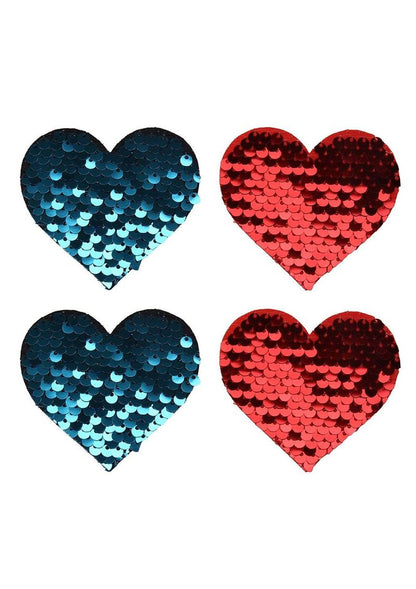 2-Way Sequin Hearts - Black/Purple