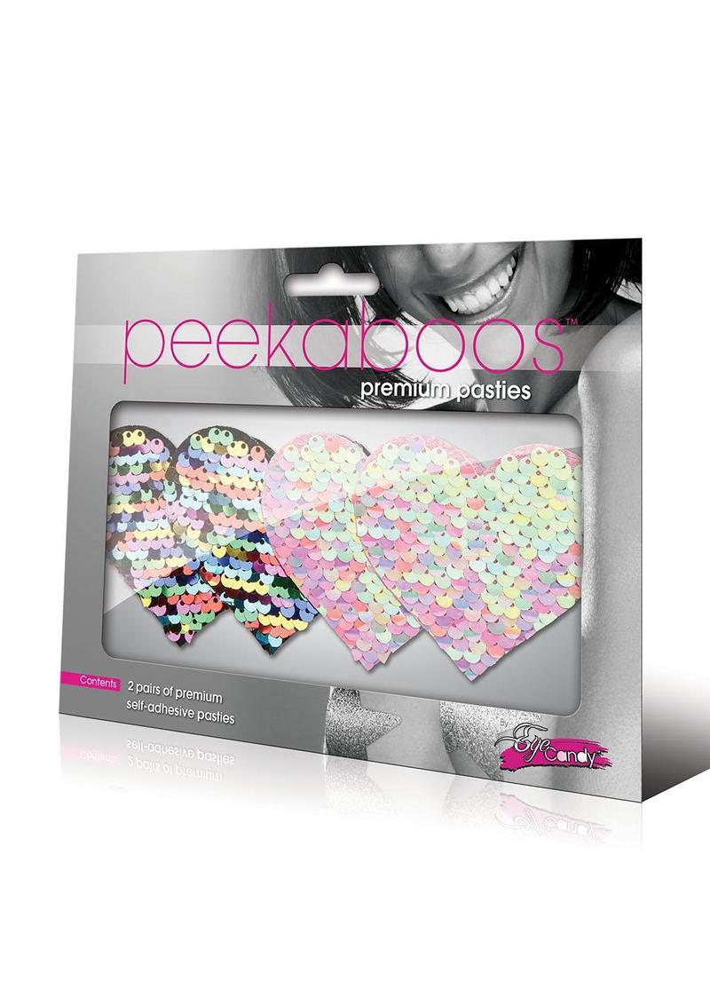 2-Way Sequin Hearts - Rainbow