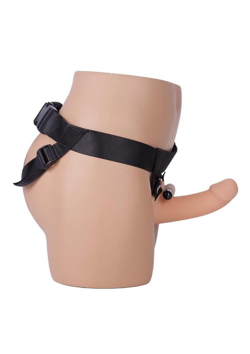 Addiction Silicone Hollow Dong Strap-On - Vanilla - 7in