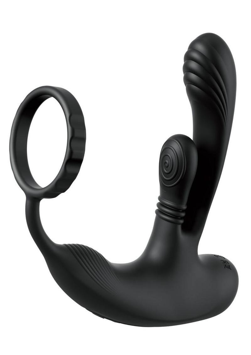 Anal Fantasy Elite Ass-Gasm Intimotion Multi-Motor Rechargeable Silicone Anal Plug - Black