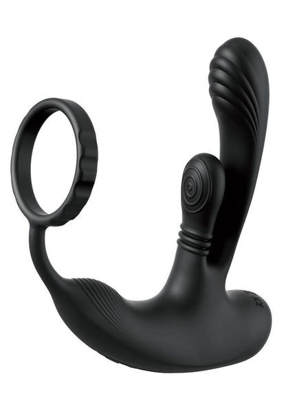 Anal Fantasy Elite Ass-Gasm Intimotion Multi-Motor Rechargeable Silicone Anal Plug - Black