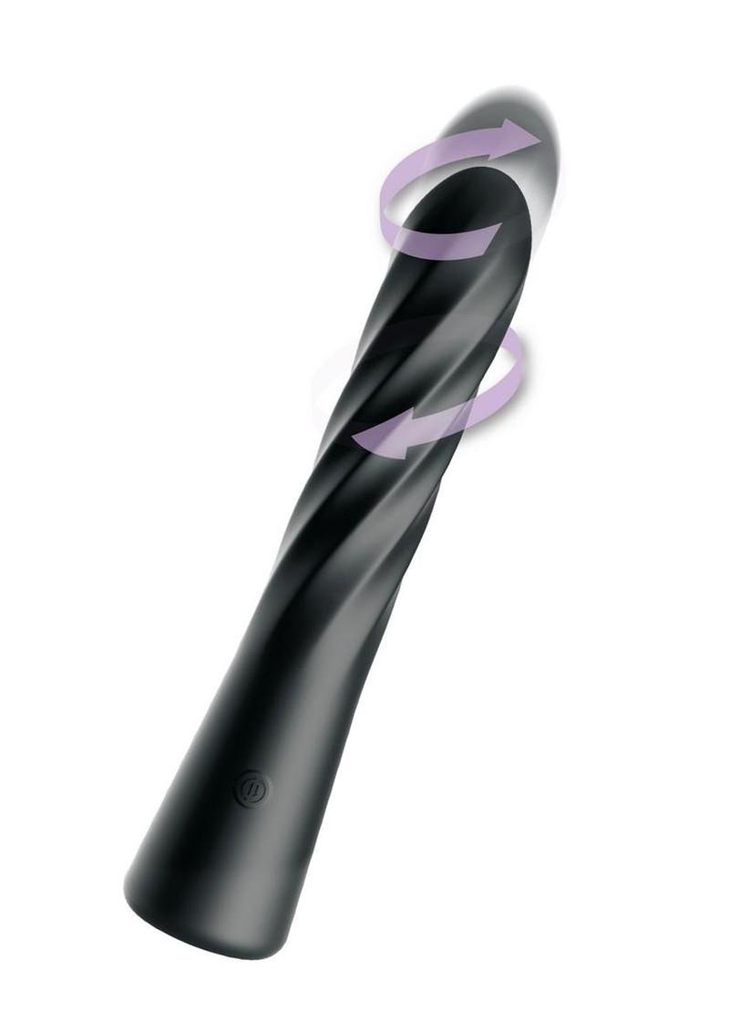 Anal Fantasy Elite Twist Ecstasy Rechargeable Silicone Rotating Anal Massager - Black/Purple
