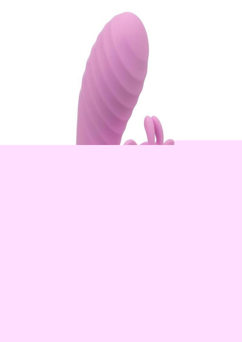 Aura Dual Flutter Rechargeable Silicone Rabbit Vibrator - Pink