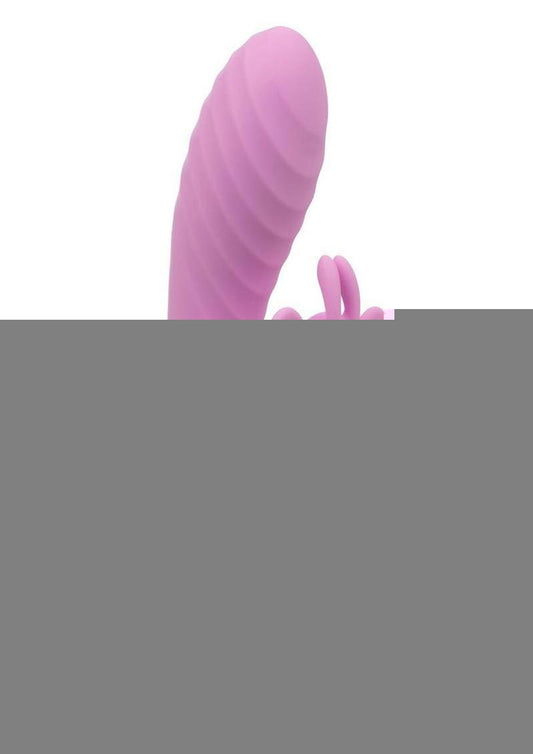 Aura Dual Flutter Rechargeable Silicone Rabbit Vibrator - Pink