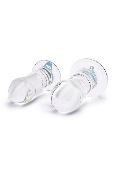 B-Vibe Intermediate Glass Anal Dilators - Clear - 2 Piece/Set