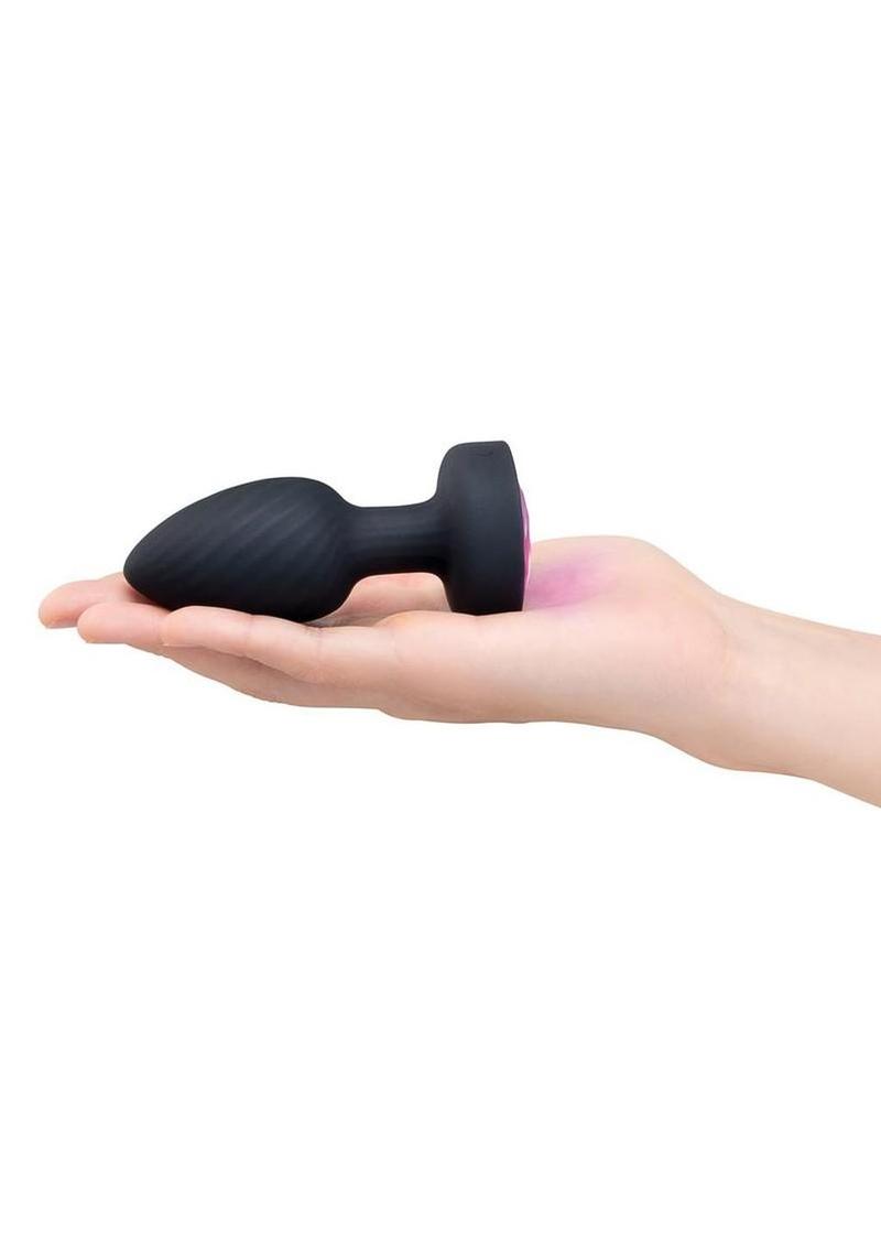 B-Vibe Light-Up Rechargeable Silicone Butt Plug 3.5in with Remote Control