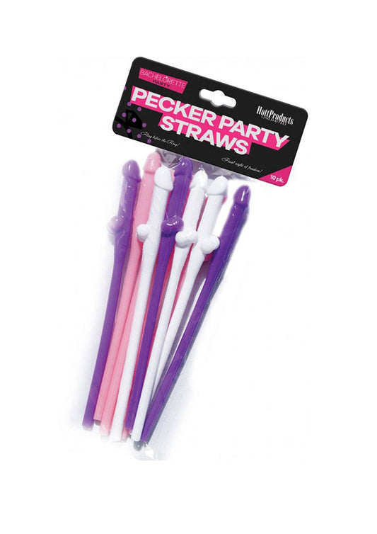 Bachelorette Party Pecker Sipping Straws - 10 Count