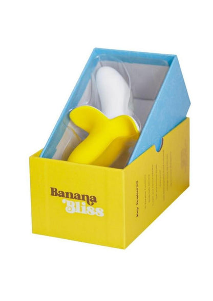 Banana Bliss Mini Silicone Rechargeable Banana Vibrator with Clitoral Stimulator