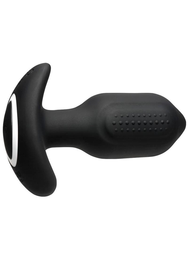 Bang! Bumpy Vibrating Rechargeable Silicone Butt Plug - Black
