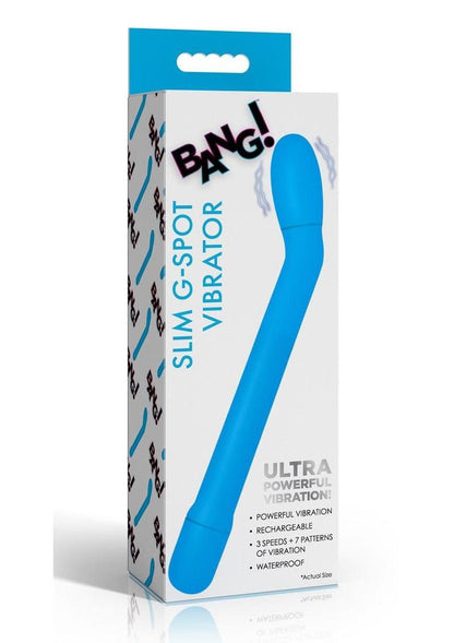 Bang Slim G-Spot Rechargeable Silicone Vibrator - Blue
