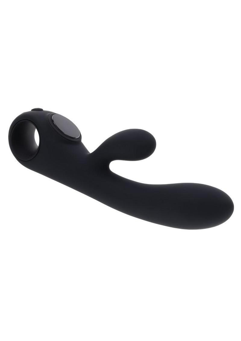 Black Magic Rechargeable Silicone Rabbit Vibrator - Black