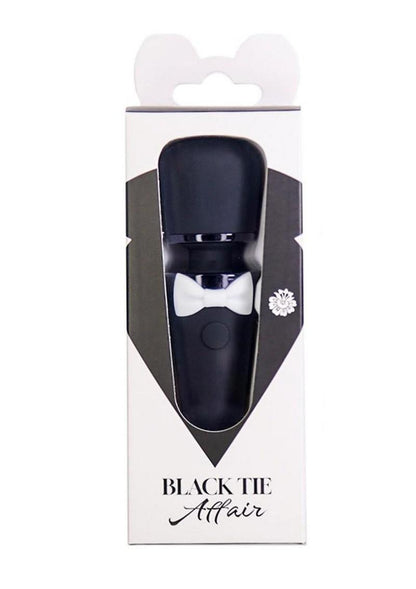 Black Tie Affair Bowtie Silicone Rechargeable Wand - Black/White
