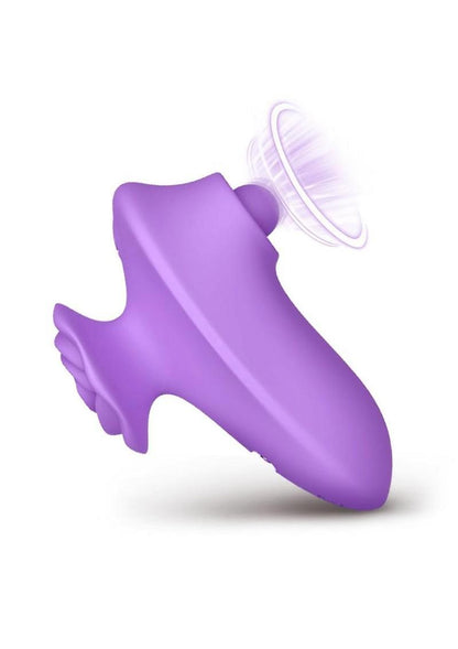 Bloomgasm Pulsing Pansy Pulsing Rechargeable Silicone Clitoral Stimulator - Purple