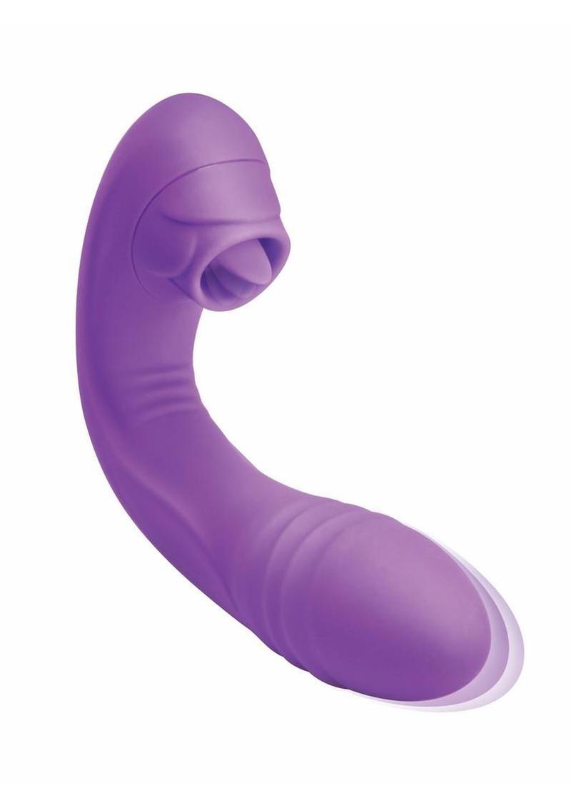 Bodywand G-Play Squirt Master The Thrusting and Licking Rechargeable Silicone Vibrator - Purple