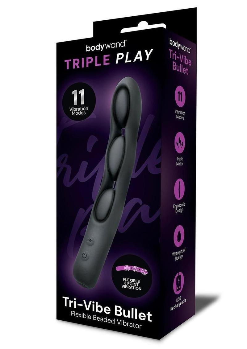 Bodywand Triple Play Tri-Vibe Rechargeable Bullet - Black