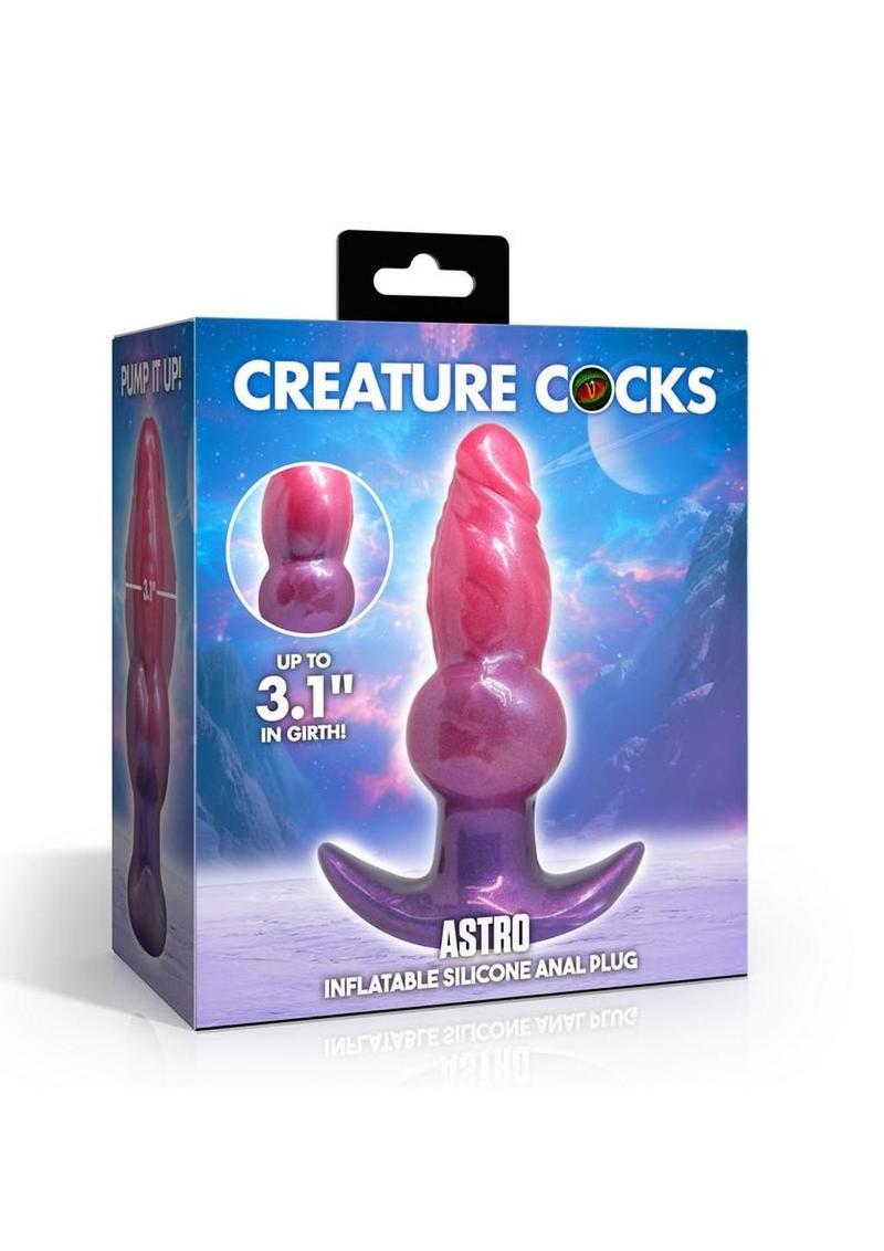 Creature Cocks Astro Inflatable Silicone Anal Plug - Pink/Purple