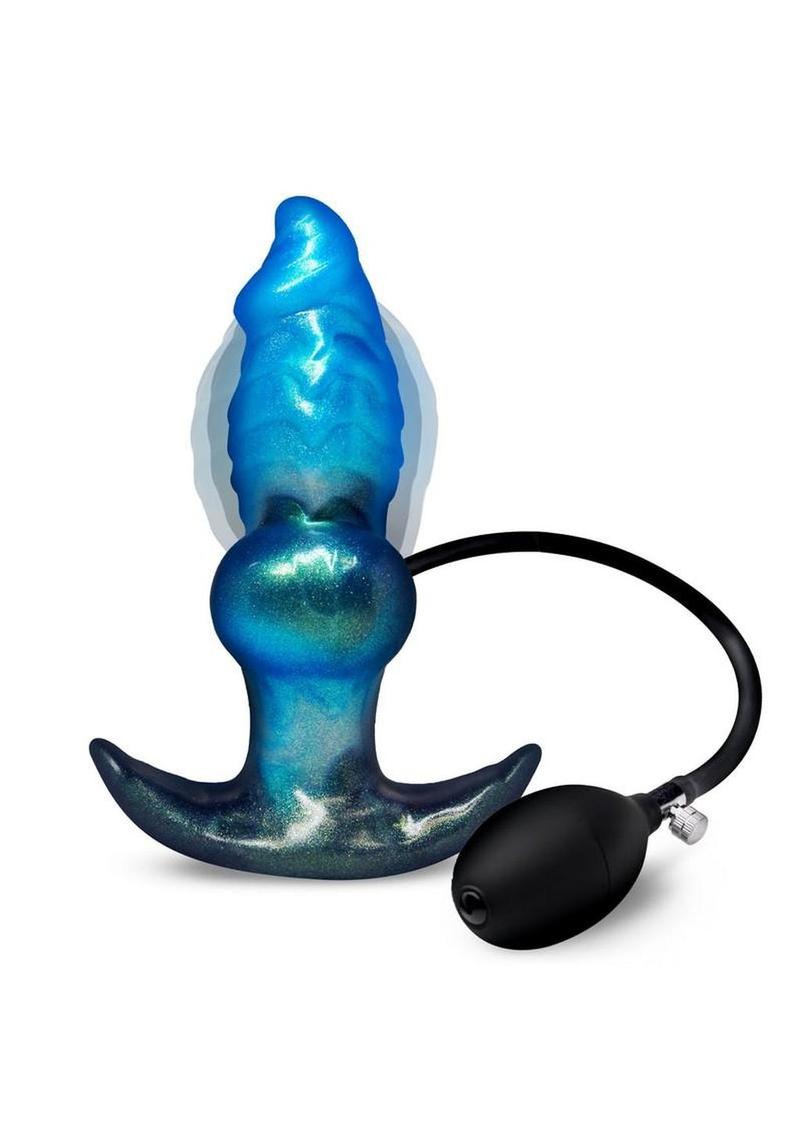 Creature Cocks Blizzard Inflatable Silicone Anal Plug - Blue