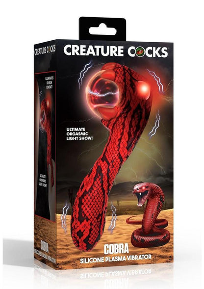 Creature Cocks Cobra Rechargeable Silicone Plasma Vibrator - Black/Red