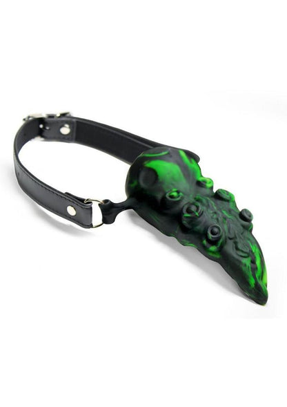 Creature Cocks Dragon's Lick Vibrating Rechargeable Silicone Oral Enhancer with Harness - Black/Green