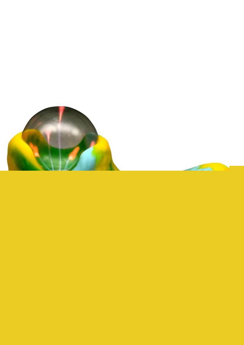 Creature Cocks Electric Eye Plasma Rechargeable Silicone Light-Up Vibrator - Green/Yellow