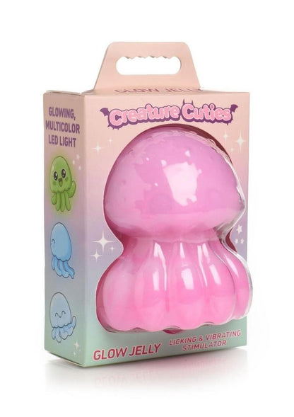 Creature Cocks Glow Jelly Licking and Vibrating Rechargeable Silicone Stimulator - Pink