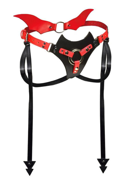 Creature Cocks Maelith Adjustable Strap-On Harness - Black/Red