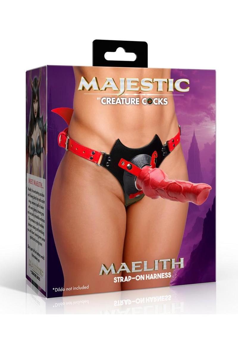 Creature Cocks Maelith Adjustable Strap-On Harness - Black/Red