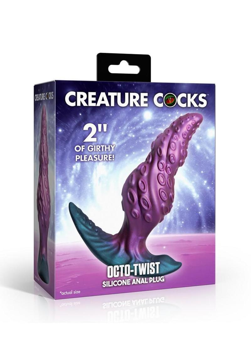 Creature Cocks Octo-Twist Silicone Anal Plug - Purple