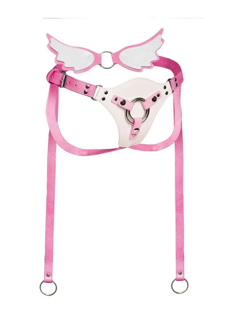 Creature Cocks Solyra Adjustable Strap-On Harness - Pink/White