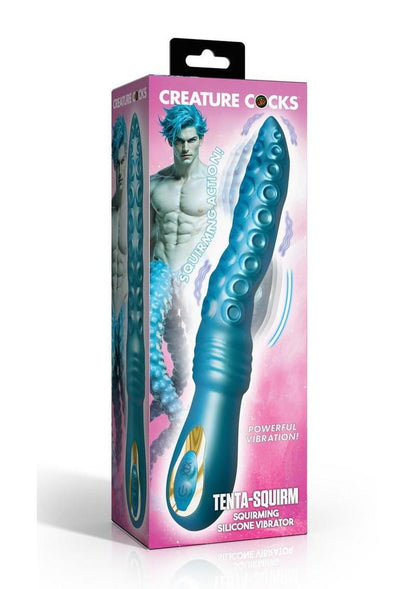 Creature Cocks Tenta-Squirm Squirming Rechargeable Silicone Vibrator - Blue