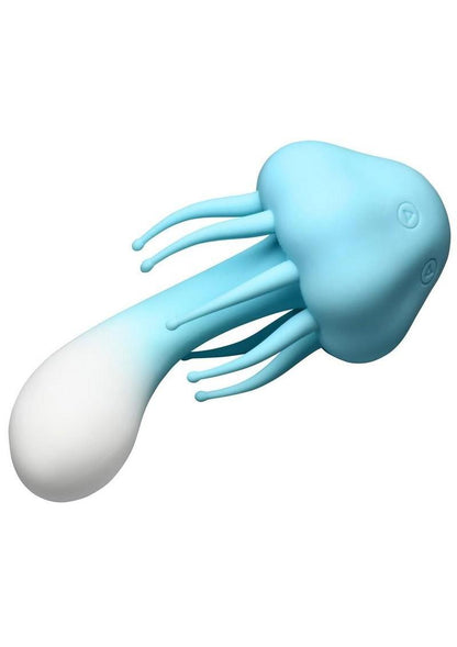 Creature Cuties Jellyvibe Rechargeable Silicone Vibrator - Blue/White