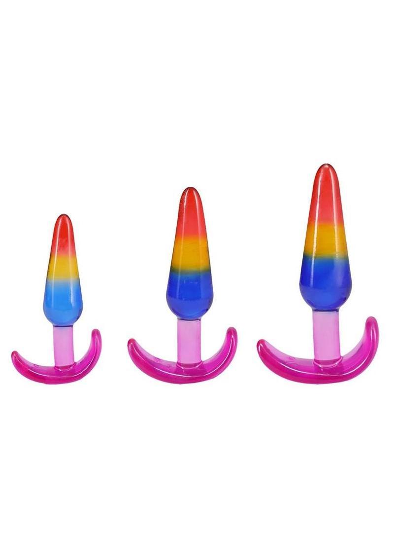 Crystal Jellies Anal Trainer - Multicolor/Rainbow - 3pc/Set