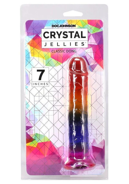 Crystal Jellies Dildo - Multicolor/Rainbow - 7in