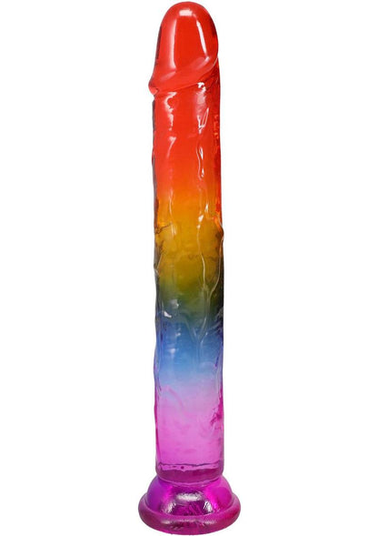 Crystal Jellies Dildo - Multicolor/Rainbow - 8.5in