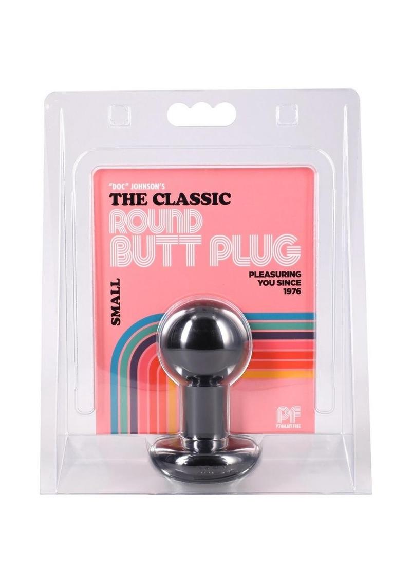 Doc Johnson Round Butt Plug - Black - Small