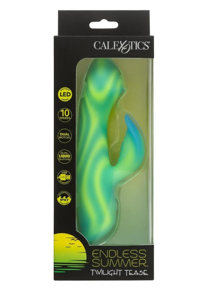 Endless Summer Twilight Tease Dual Vibe Light-Up Rechargeable Silicone Massager - Green